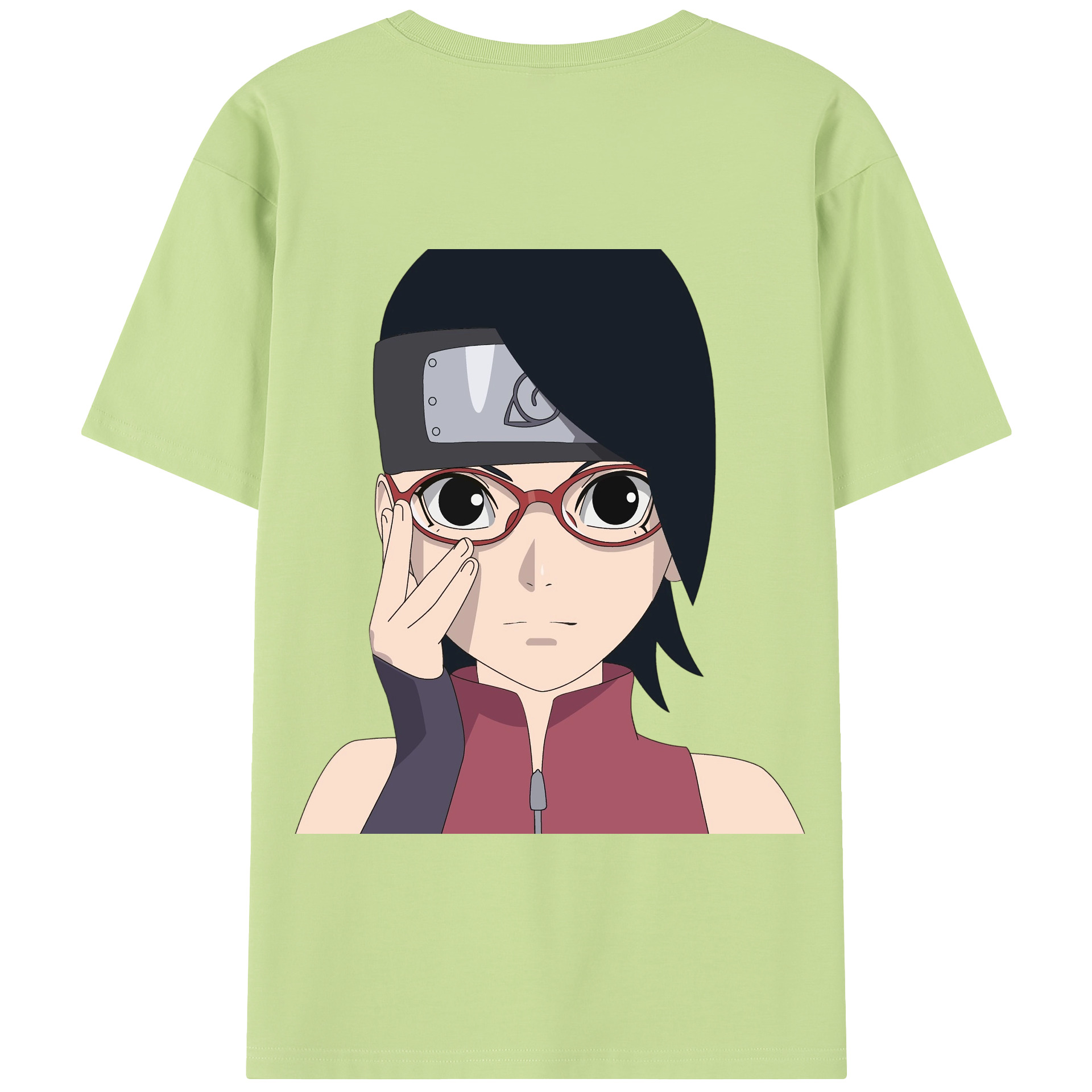 （画像用） NARUTO -ナルト- うちは サラダ Uchiha Sarada 綿100％半袖Tシャツ（背面プリント）